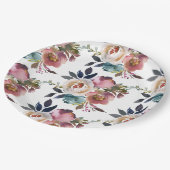 シックエレガントロマンチック暗黒バラ結婚ズ ペーパープレート (アングル)