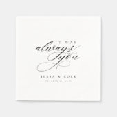 シックエレガントロマンパーソナライズされた結婚トの スタンダードカクテルナプキン (正面)