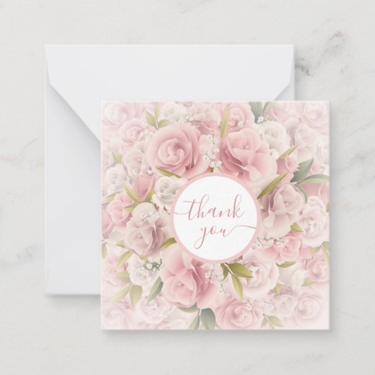 シックエレガントロマン感謝していムあなたバラフローラ ノートカード (正面)