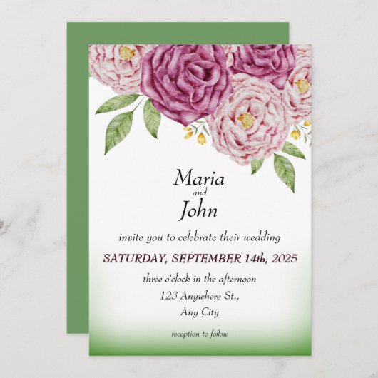 シックエレガントロユニークマンティムミニマルクラシックリスト 招待状 (正面/裏面)