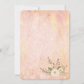 シックエレガントローズマーブルフローラブライダルシャワー 招待状 (裏面)