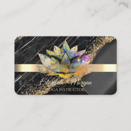 シックエレガントロータスブラックマーブル 名刺