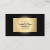 シックエレガントロータスプロフェッショナルフェイク、金ゴールド、ブラック 名刺 (正面)