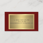 シックエレガントロータスプロフェッショナルフェイク、金ゴールド、赤 名刺 (裏面)