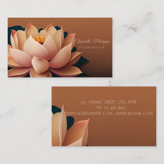 シックエレガントロータスヨガインストラクター 名刺 (正面/裏面)