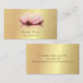 シックエレガントロータス金ゴールド紙吹雪ヨガインストラクター 名刺 (正面/裏面)