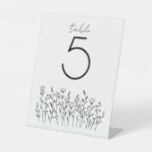 シックエレガントワイルドフラワーシンプルのカスタムテーブル番号 台座サイン (正面)