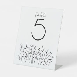 シックエレガントワイルドフラワーシンプルのカスタムテーブル番号 台座サイン
