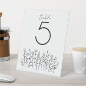 シックエレガントワイルドフラワーシンプルのカスタムテーブル番号 台座サイン (インサイチュ)