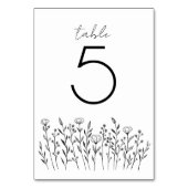 シックエレガントワイルドフラワーシンプルカスタム素朴 テーブルナンバー (裏面)