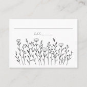 シックエレガントワイルドフラワーラインアシンプルートカスタム プレイスカード (正面)