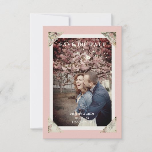 シックエレガントヴィンテージエフェクトフォト結婚カップル (正面)