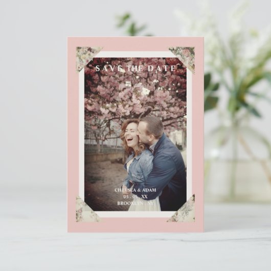 シックエレガントヴィンテージエフェクトフォト結婚カップル (スタンド正面)