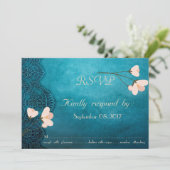 シックエレガントヴィンテージオーナメントフローラRSVP 招待状 (スタンド正面)