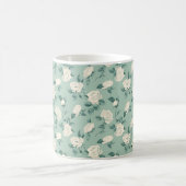 シックエレガントヴィンテージスタイリッシュホワイトローズ コーヒーマグカップ (中央)