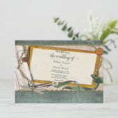 シックエレガントヴィンテージスタイリッシュ装飾結婚ズ 招待状 (スタンド正面)