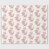 シックエレガントヴィンテージピンクディアーin森 ラッピングペーパー (フラット)