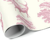 シックエレガントヴィンテージピンクディアーin森 ラッピングペーパー (ロールコーナー)