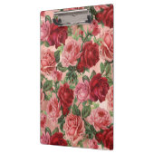 シックエレガントヴィンテージピンクレッドローゼスフローラ クリップボード (左)