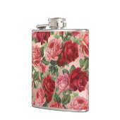シックエレガントヴィンテージピンクレッドローゼスフローラ フラスク (左)