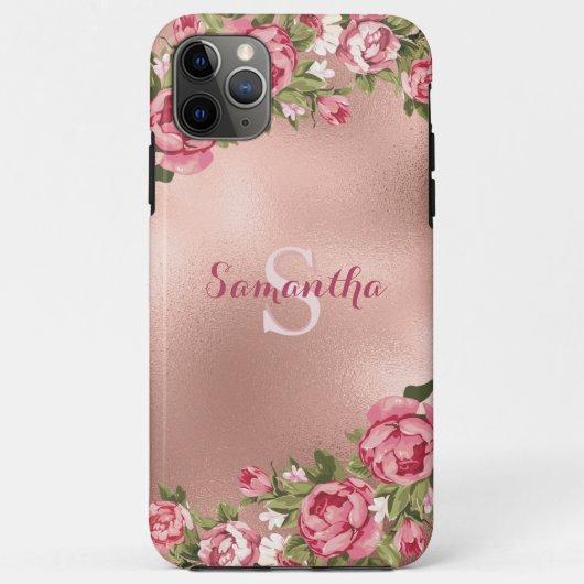 シックエレガントヴィンテージピンクローズフローラ名 Case-Mate iPhoneケース (裏面)