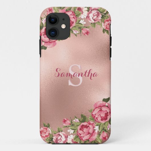 シックエレガントヴィンテージピンクローズフローラ名 Case-Mate iPhoneケース (裏面)