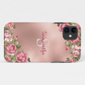 シックエレガントヴィンテージピンクローズフローラ名 Case-Mate iPhoneケース (裏面(横))