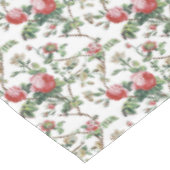 シックエレガントヴィンテージピンクローズフローラ テーブルクロス (アングル)