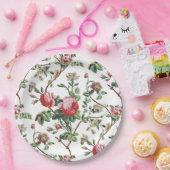 シックエレガントヴィンテージピンクローズフローラ ペーパープレート (パーティー)