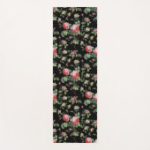 シックエレガントヴィンテージピンクローズフローラ ヨガマット (正面)