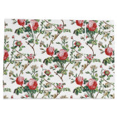 シックエレガントヴィンテージピンクローズフローラ ラージペーパーバッグ (裏面)