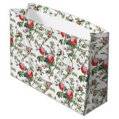 シックエレガントヴィンテージピンクローズフローラ ラージペーパーバッグ (裏面アングル)