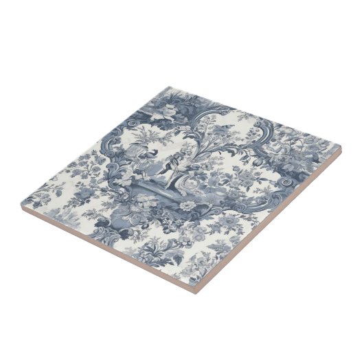 シックエレガントヴィンテージブルートイレデジュイ タイル (側面)