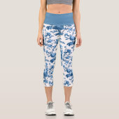 シックエレガントヴィンテージブルーバラフローラ カプリレギンス (正面)