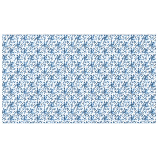 シックエレガントヴィンテージブルーバラフローラ テーブルクロス (正面(横))