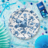 シックエレガントヴィンテージブルーバラフローラ ペーパープレート (パーティー)