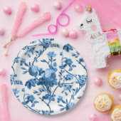 シックエレガントヴィンテージブルーバラフローラ ペーパープレート (パーティー)