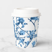 シックエレガントヴィンテージブルーバラフローラ 紙コップ (裏面)