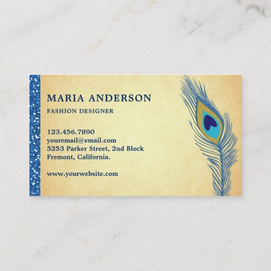 シックエレガントヴィンテージブ素朴ルーインディアン孔雀 名刺 (裏面)