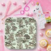 シックエレガントヴィンテージベージュウマ素朴ントワール ペーパープレート (パーティー)