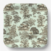 シックエレガントヴィンテージベージュウマ素朴ントワール ペーパープレート (正面)