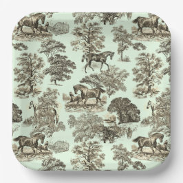 シックエレガントヴィンテージベージュウマ素朴ントワール ペーパープレート