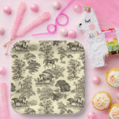 シックエレガントヴィンテージベージュウマ素朴ントワール ペーパープレート (パーティー)