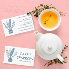 シックエレガント公証人インクポットクイル植物学 名刺