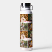 シックエレガント写真パーソナライズされたコラージュ模様 ウォーターボトル (背面)