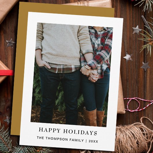 シックエレガント写真ミニマルのクリスマス シーズンカード