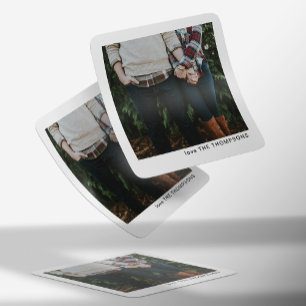 シックエレガント写真ミニマルのクリスマス スクエアシール