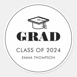シックエレガント卒業式キャップクラス年 ラウンドシール
