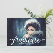 シックエレガント卒業式ハモダンンドレタリング 案内状 (スタンド正面)