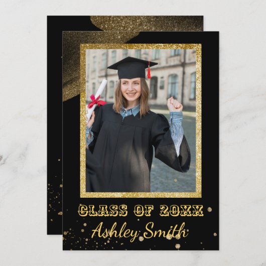 シックエレガント卒業招待状 招待状 (正面/裏面)